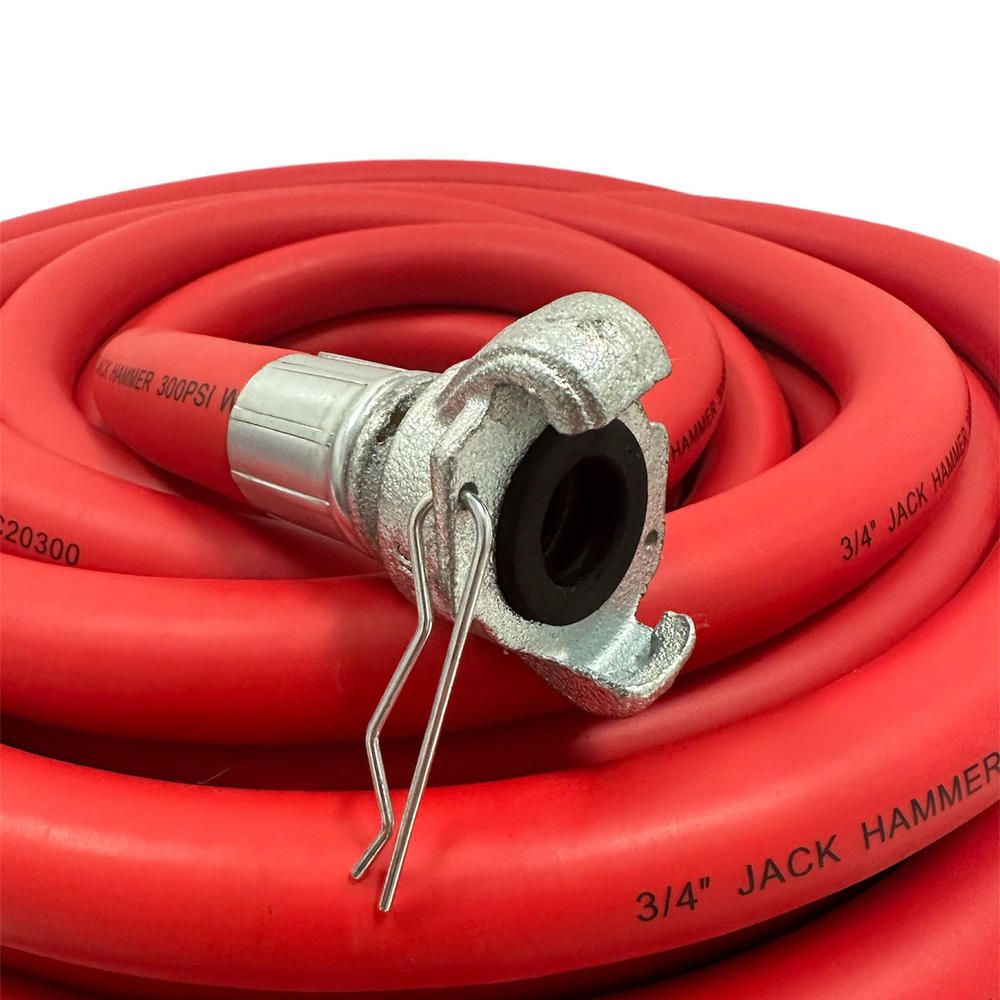 Invincible Hose Jack Hammer Air Hose 3/4" x 50 FT Crowfeet Chicago Couplings Heavy Duty 300 PSI