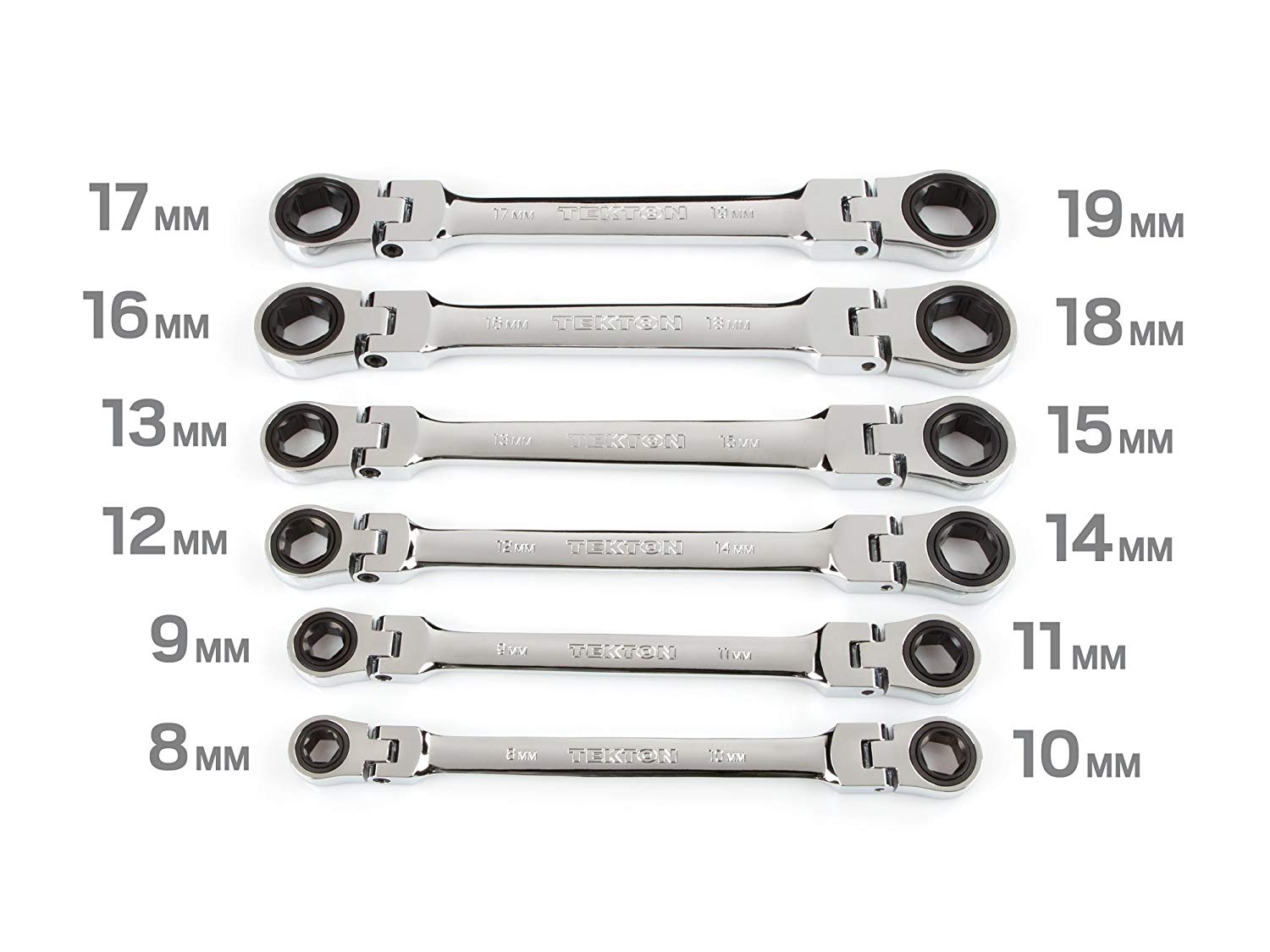 Tekton 6 Piece Flex Head Ratcheting Box End Wrench Set Store And Go