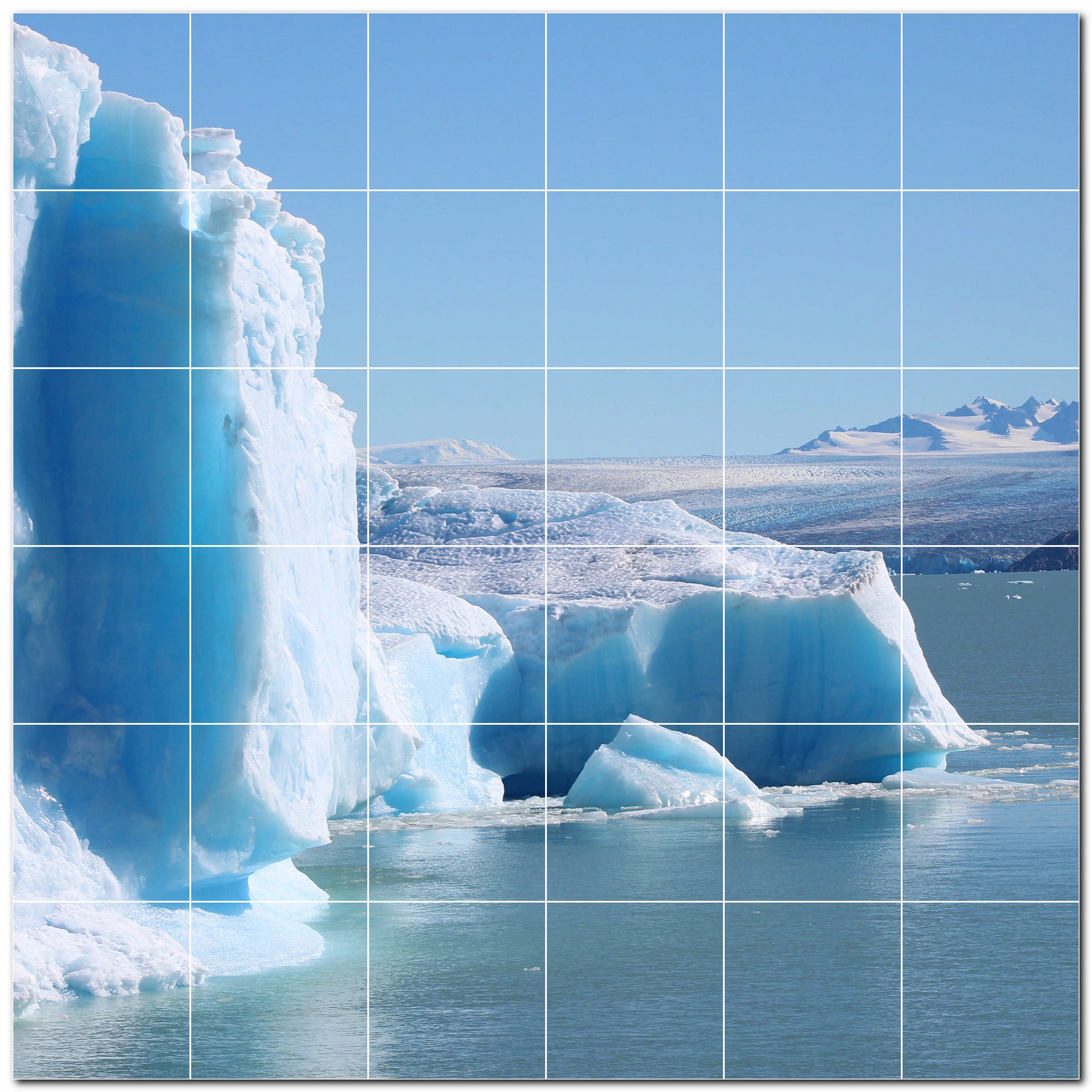 Picture-Tiles.com: Glacier Ceramic Tile Wall Mural SR500738-43L. 32"W x 24"H (12) 8" x 8" Ceramic Tiles