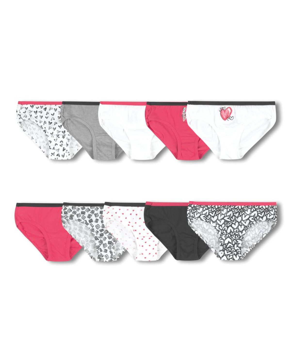 Photo 1 of Hanes Girls Cotton Hipsters 10-Pack