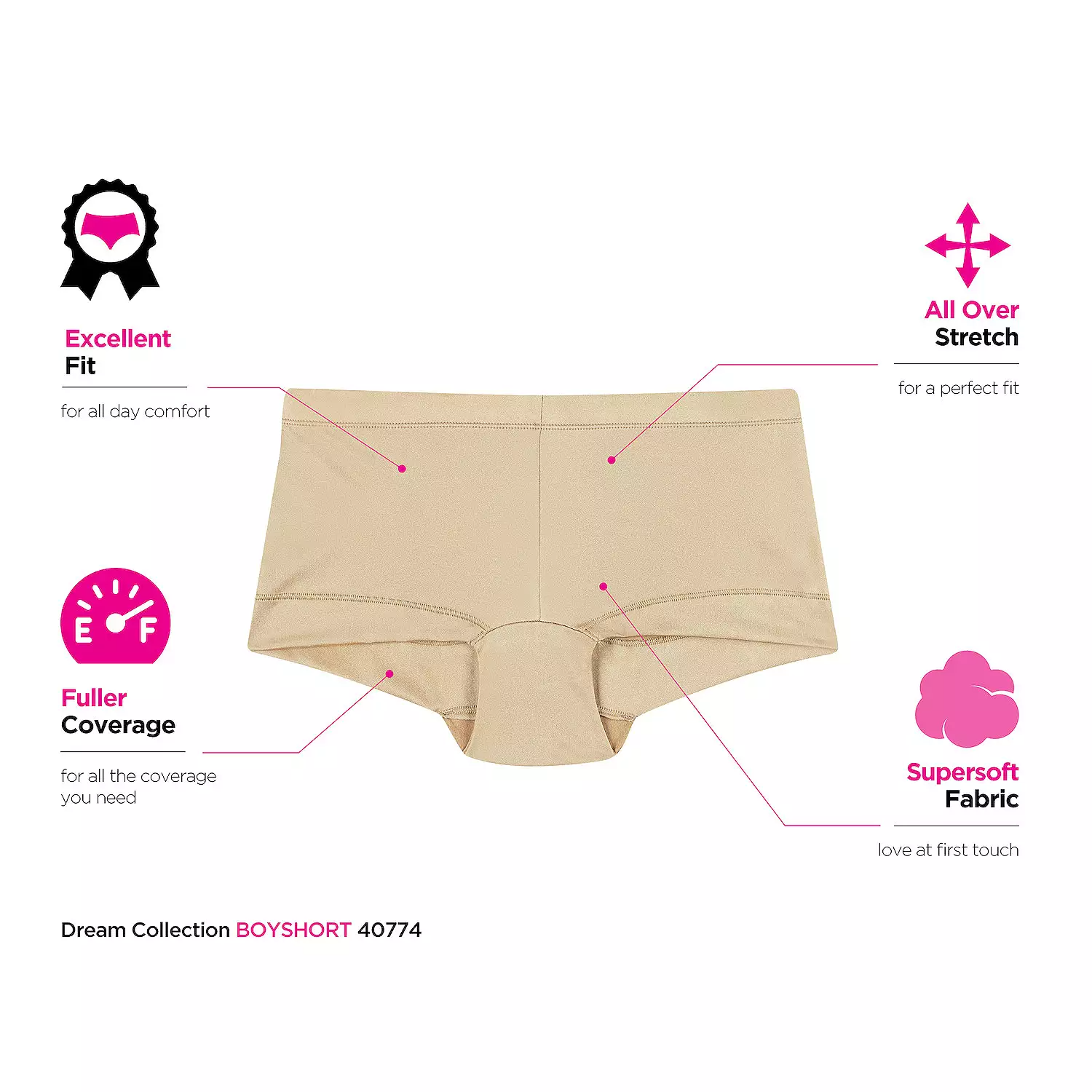 Maidenform Women's Dream Microfiber Boyshort Panty underwear