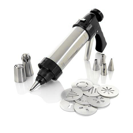 Wolfgang Puck 15-piece Cookie Press Set with Decorating Tips 558-685 Wolfgang Puck 15-piece Cookie Press Set with Decorating Tips 558-685