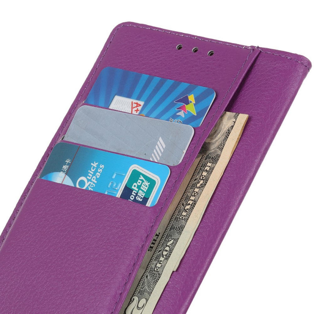 HD Accessory Element Series Book-Style Leather Folio Wallet Case for Samsung Galaxy S22 Ultra 5G - Purple