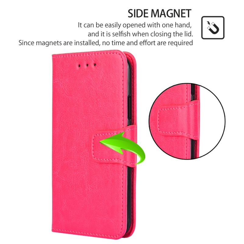 HD Accessory Element Series Book-Style Leather Folio Wallet Case for Samsung Galaxy S22 Ultra 5G - Hot Pink
