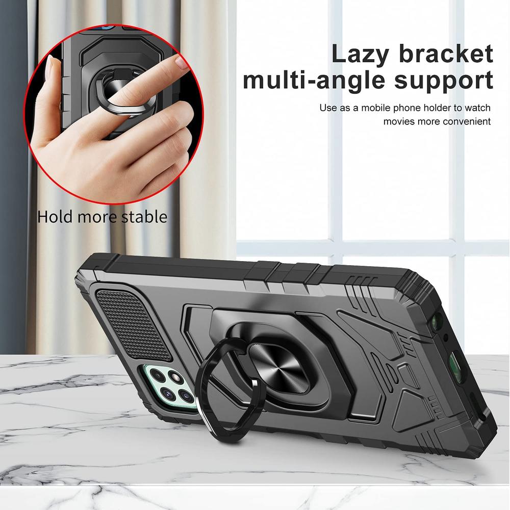 HD Accessory Robotic Series Hybrid Case with Ring Grip for Celero 5G Plus - Black