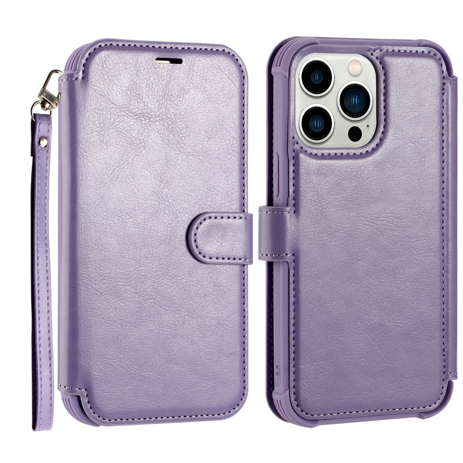 HD Accessory MagSafe Compatible Leather Wallet Case for iPhone 13 - Purple