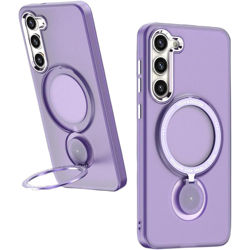 HD Accessory Candy Series Hybrid Case with MagSafe Magnetic Ring for Samsung Galaxy S22 5G - Purple