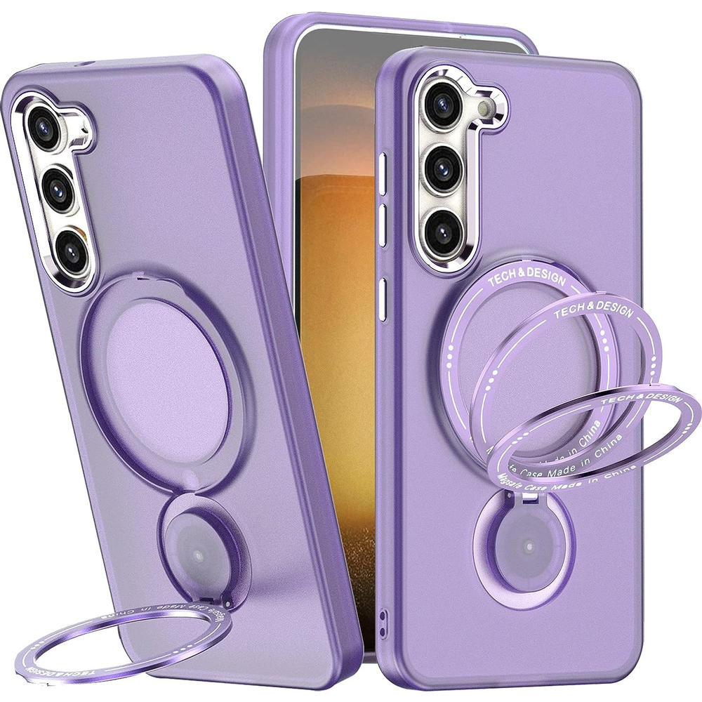 HD Accessory Candy Series Hybrid Case with MagSafe Magnetic Ring for Samsung Galaxy S22 5G - Purple
