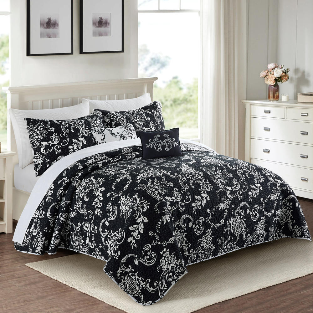 Home Soft Things LA Boheme 5 Piece Quilted Printed Bed Spread