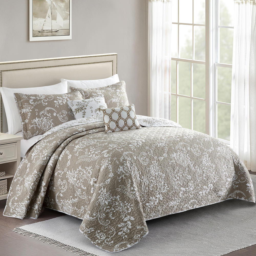 Home Soft Things LA Boheme 5 Piece Quilted Printed Bed Spread