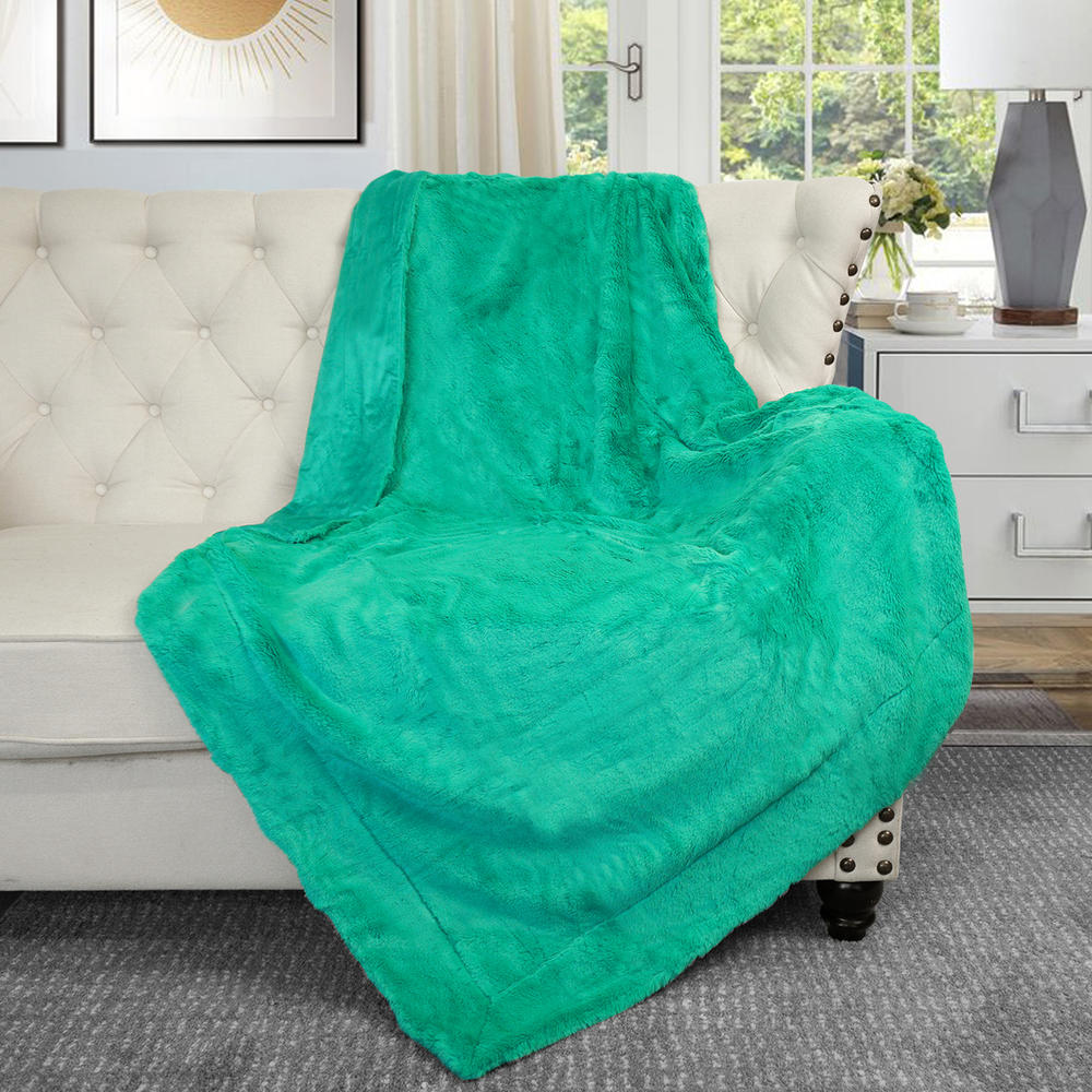 Home Soft Things Solid Faux Fur Throw