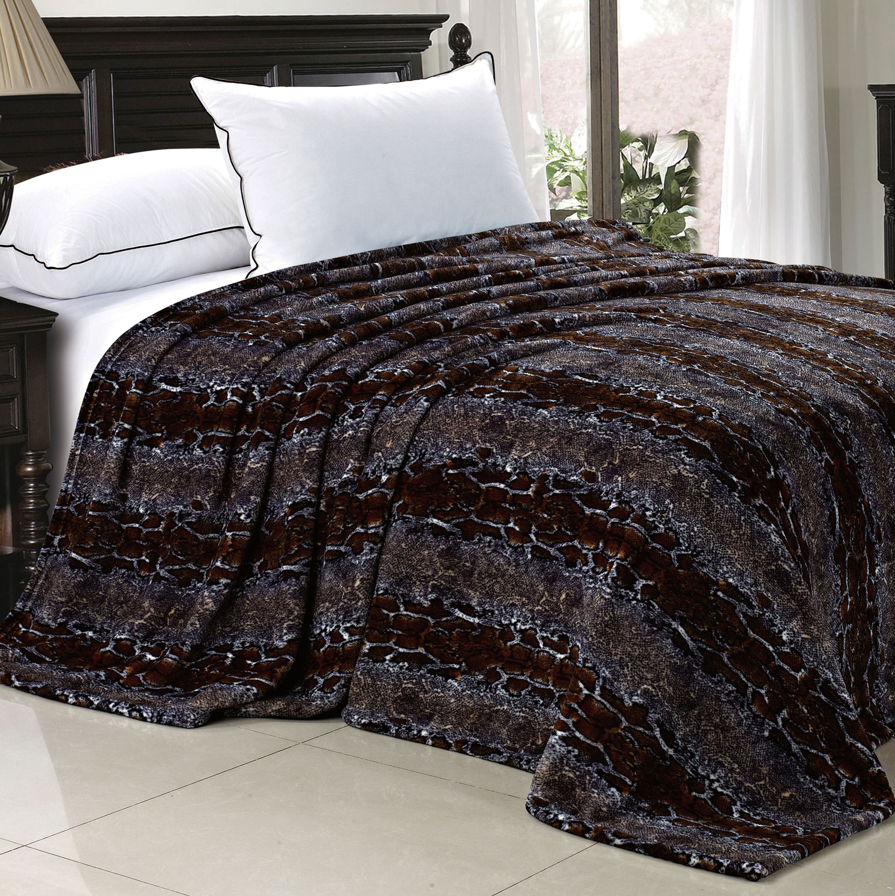 boon throw blanket snake animal print flannel fleece blanket