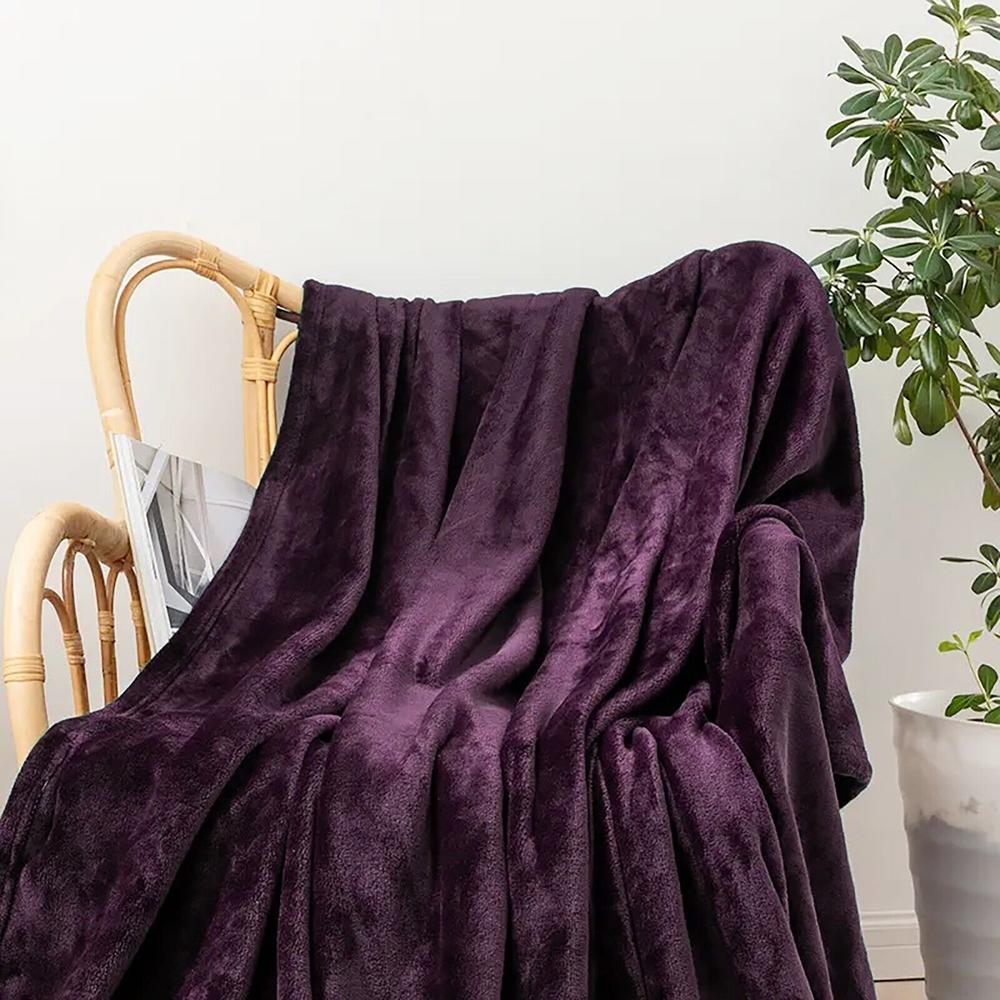 Home Mart Goods Purple King Flannel Throw Plush Cozy Super Soft Cozy Warm Bed Blanket