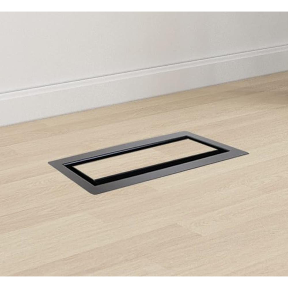 ZION 3" x 10" Flush Mount Floor Register Matte Black Modern Floor Vent for AC Heating Air Vent Cover