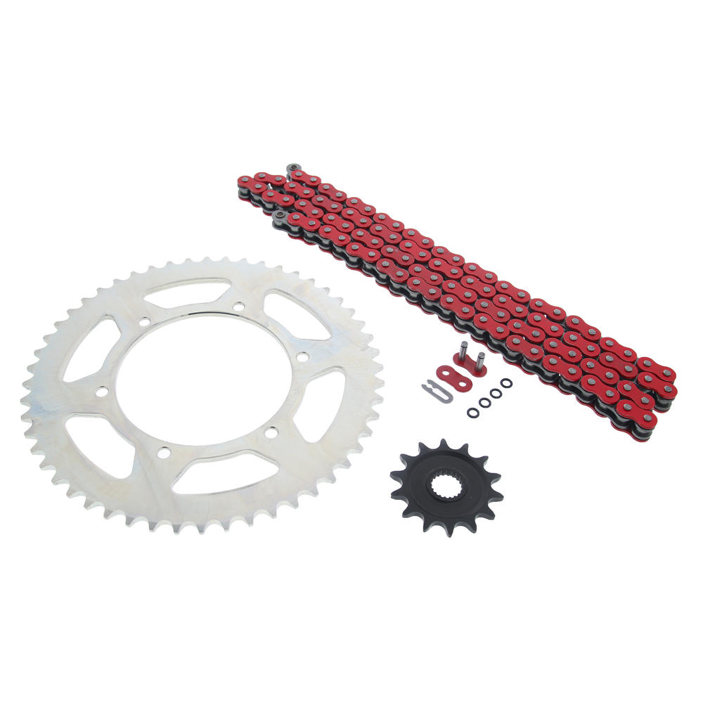 CycleATV Red O Ring Chain & Sprocket Silver fits Yamaha WR250F 250F 2007-2013 14/52 116L