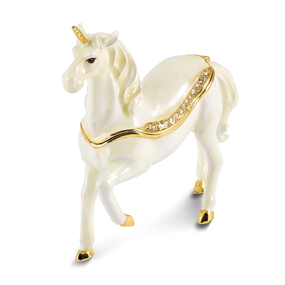 Diamond2Deal Bejeweled SUNNY Enchanted Unicorn Trinket Box