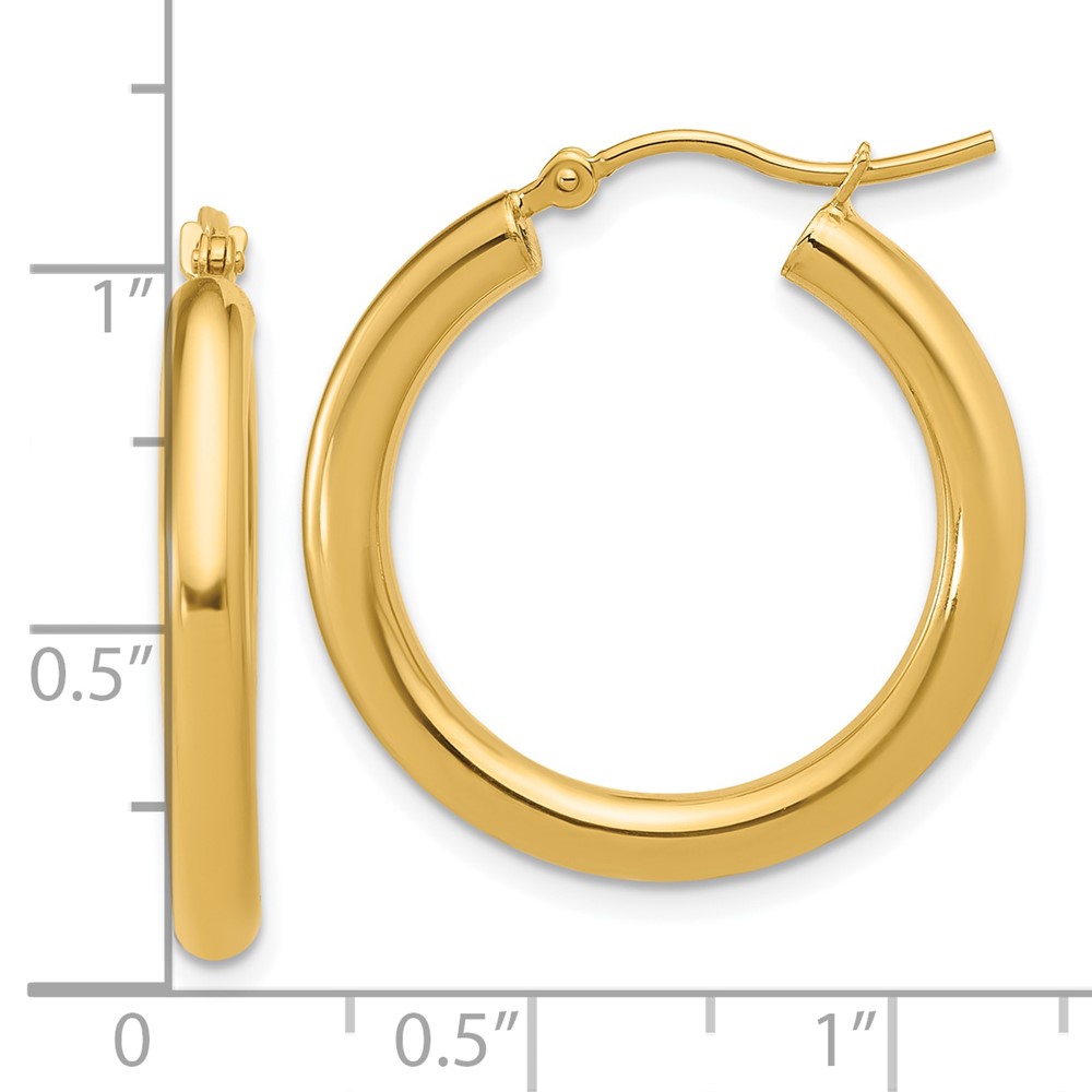 Diamond2Deal  10k Yellow Gold Polished Hinged Hoop Earrings (26x14.75mm) for Women