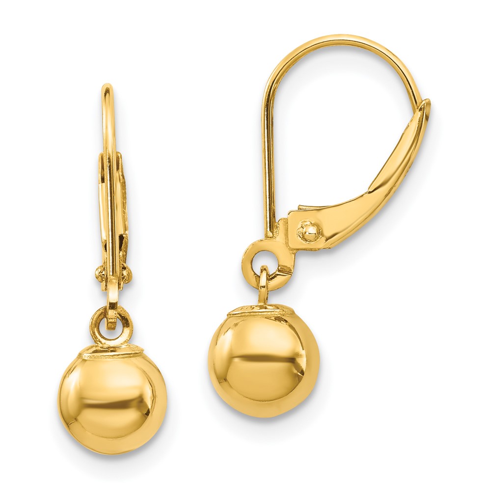 Diamond2Deal 14k Yellow Gold Madi K Dangle 6mm Bead Earrings for Women