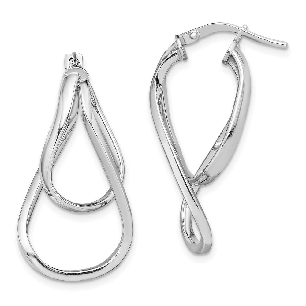 Diamond2Deal 925 Sterling Silver Polished Fancy s Hoop Earrings for Women