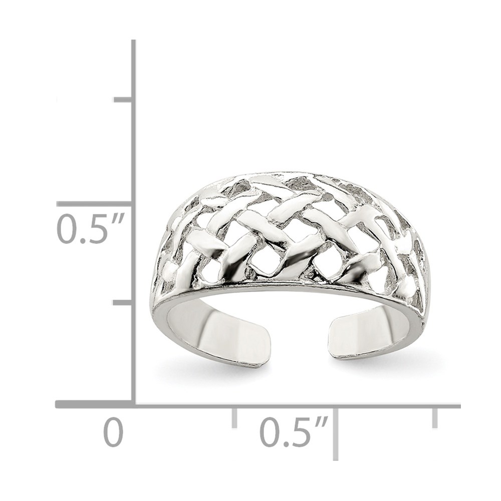 Diamond2Deal 925 Sterling Silver Lattice Toe Ring for Women 