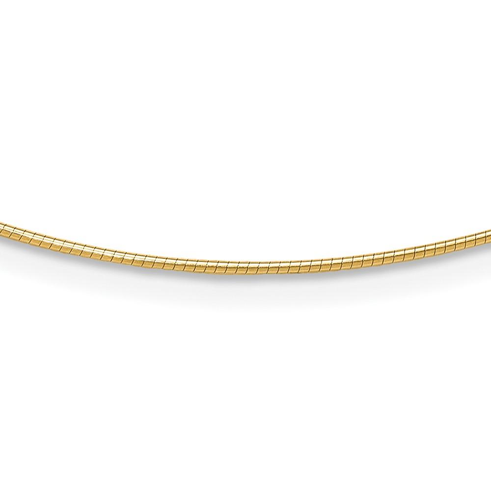 Diamond2Deal 14k Yellow Gold 1MM Round Detachable clasp Omega Necklace for Women
