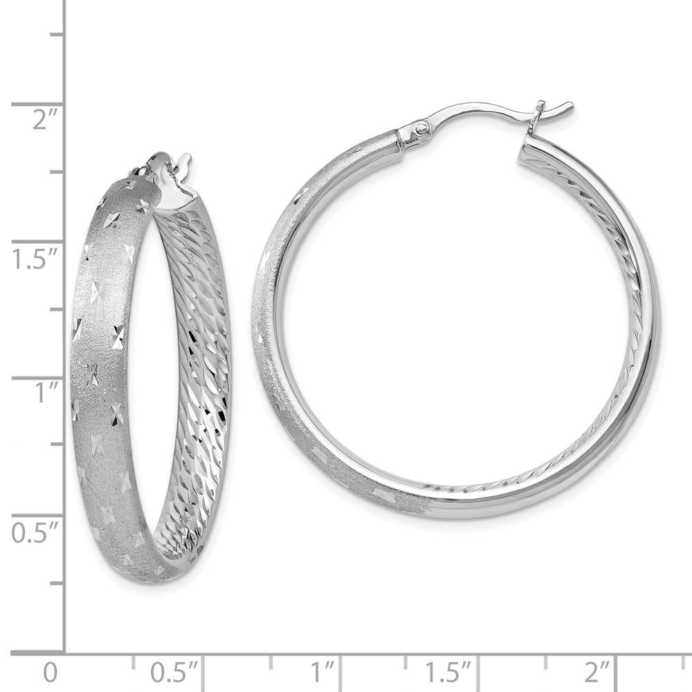 Diamond2Deal 925 Sterling Silver Rhodium Hoop Earrings for Women