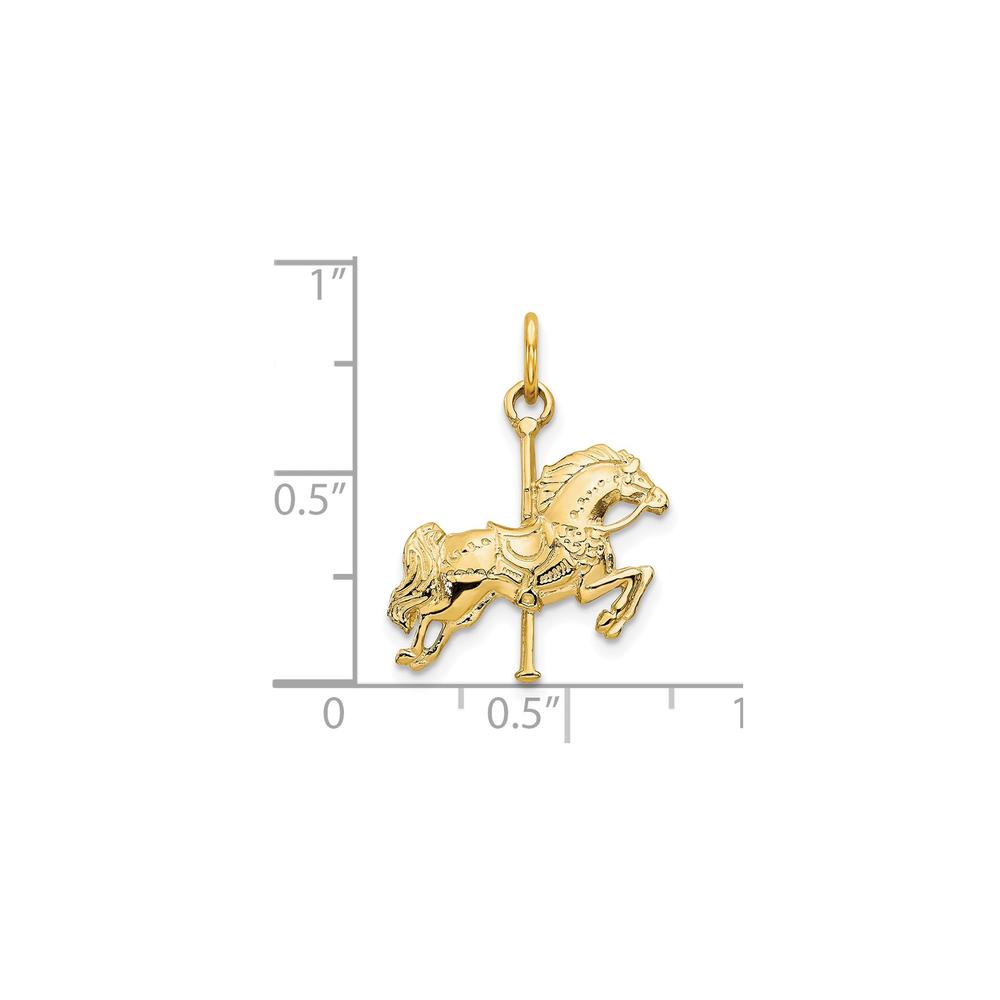 Diamond2Deal 10K Yellow Gold Solid Carousel Horse Pendant