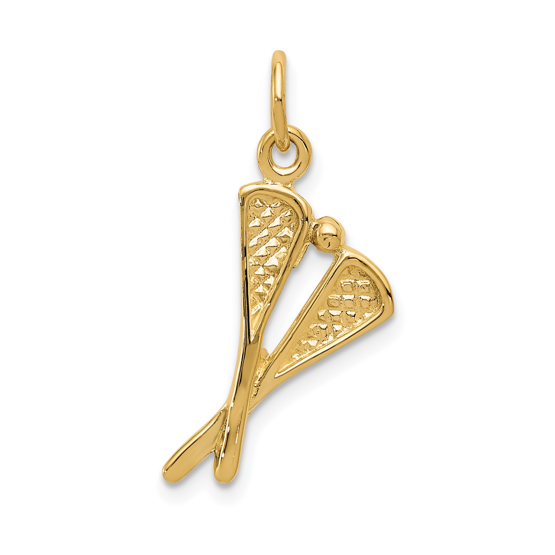 Diamond2Deal 14K Yellow Gold Polished Lacrosse Sticks Pendant for Women