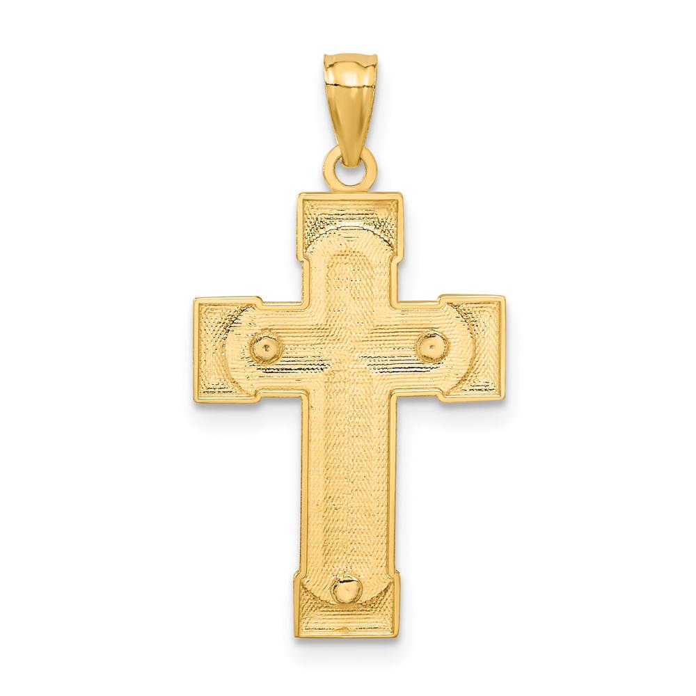 Diamond2Deal 14K Yellow and White Gold Two-Tone Crucifix Cross Pendant for Women
