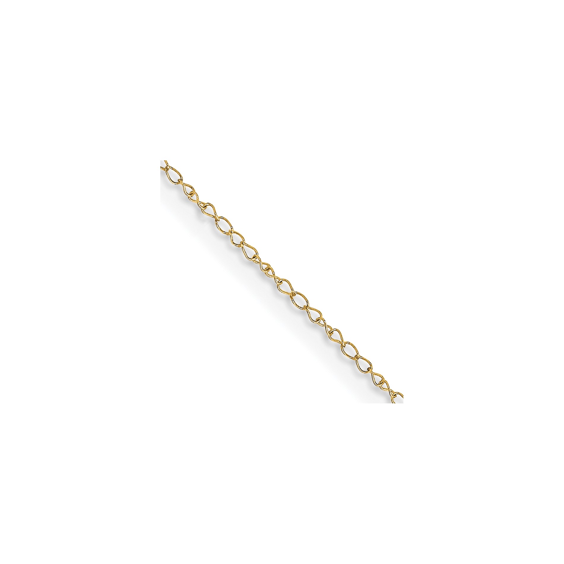 Diamond2Deal 10K Yellow Gold .42 mm Carded Curb Chain