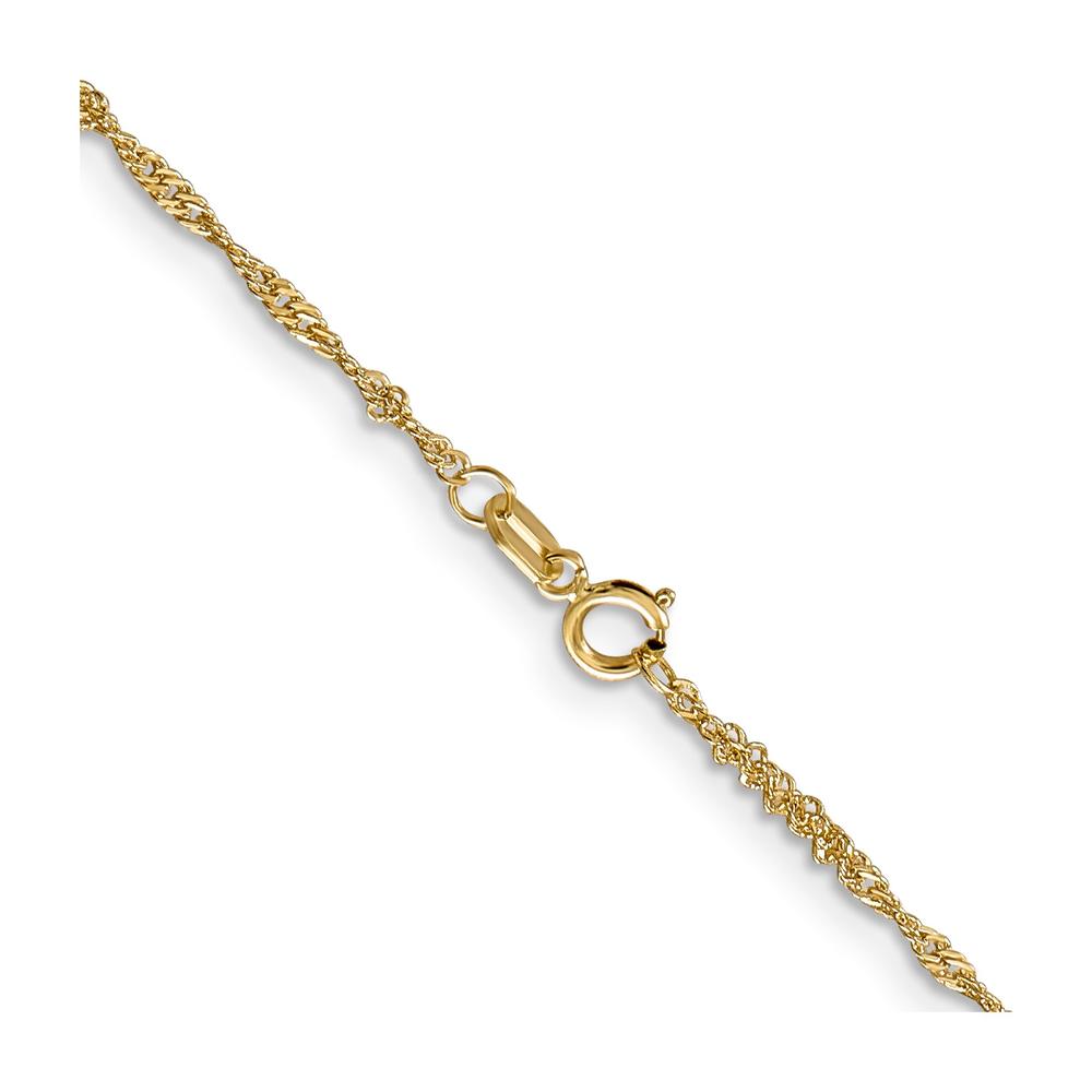 Diamond2Deal 14K Yellow Gold Singapore Chain Necklace, 24" (W-1.3Mm)