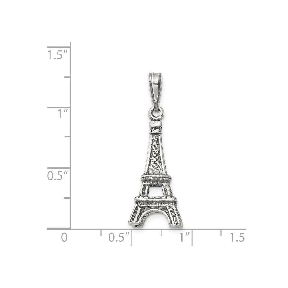 Diamond2Deal 925 Sterling Silver Eiffel Tower Pendant