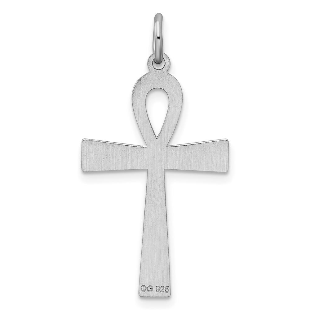 Diamond2Deal 925 Sterling Silver Laser Designed Cross Pendant Necklace for Women