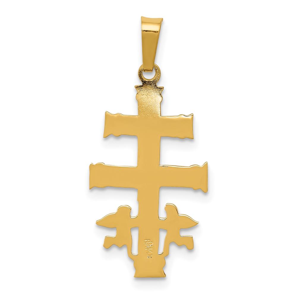 Diamond2Deal 14K Two-Tone Gold Cara Vaca Crucifix Cross Pendant Necklace for Women