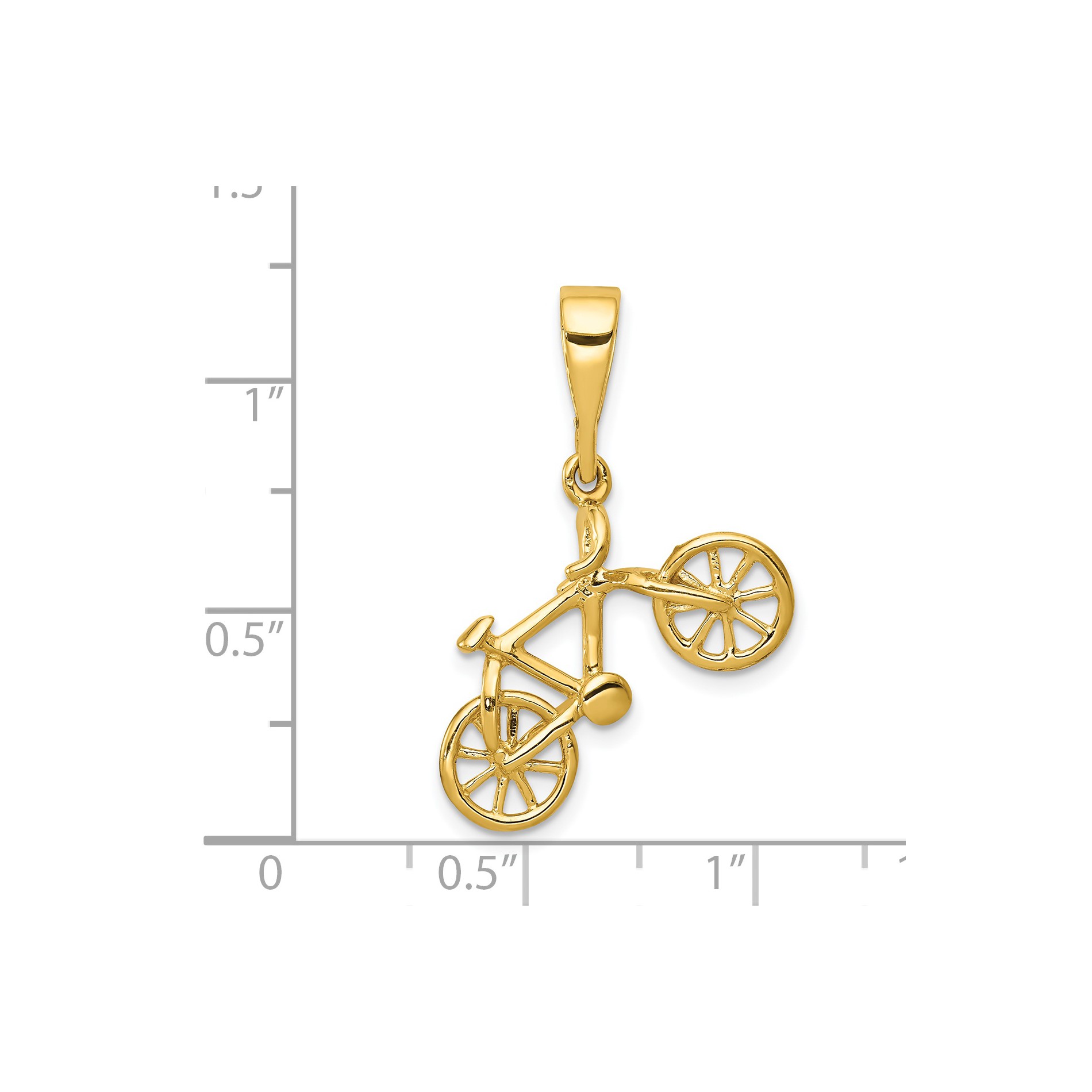 Diamond2Deal 14K Yellow Gold T Polished Bicycle Pendant