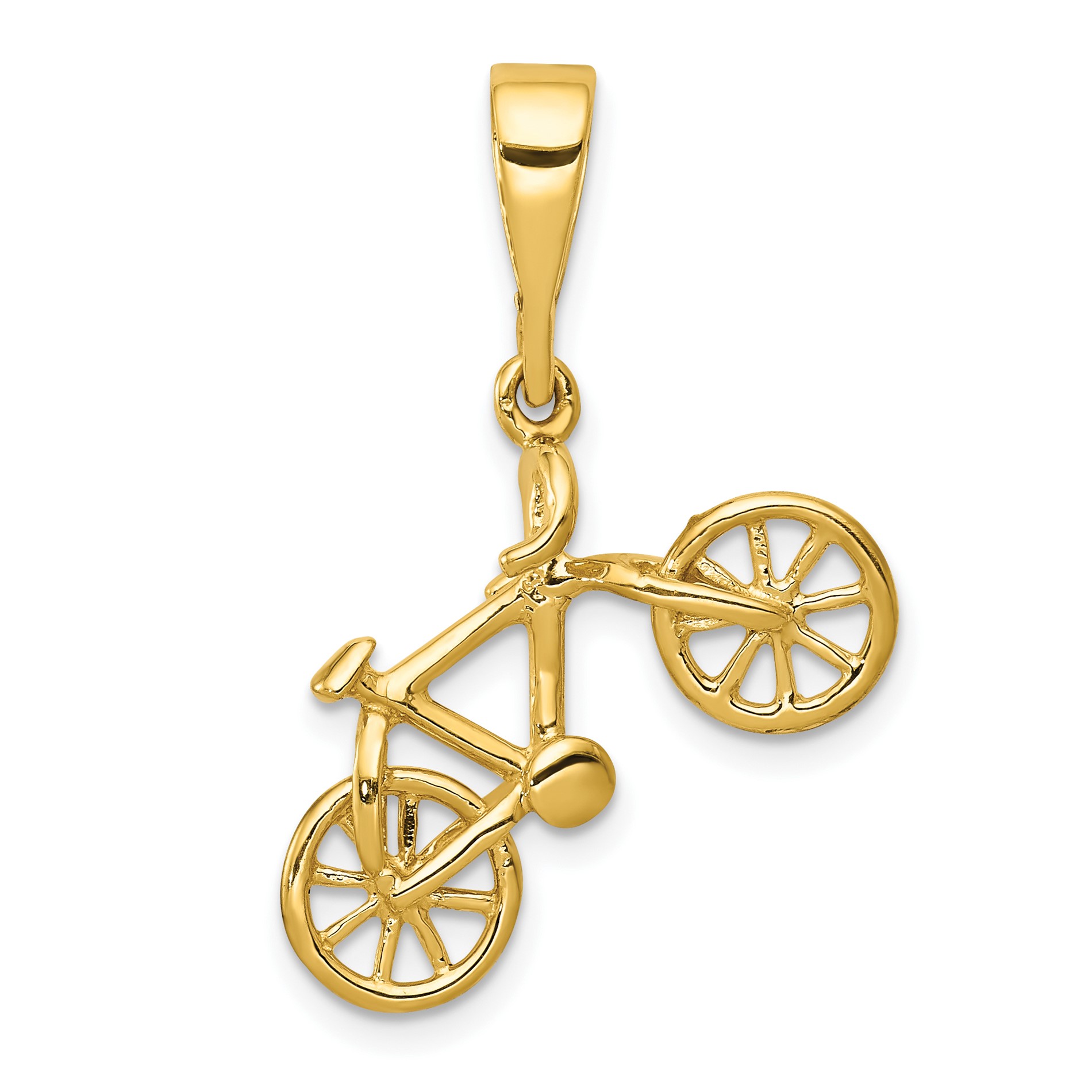 Diamond2Deal 14K Yellow Gold T Polished Bicycle Pendant