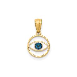 Diamond2Deal 14K Yellow Gold Enameled Eye Pendant