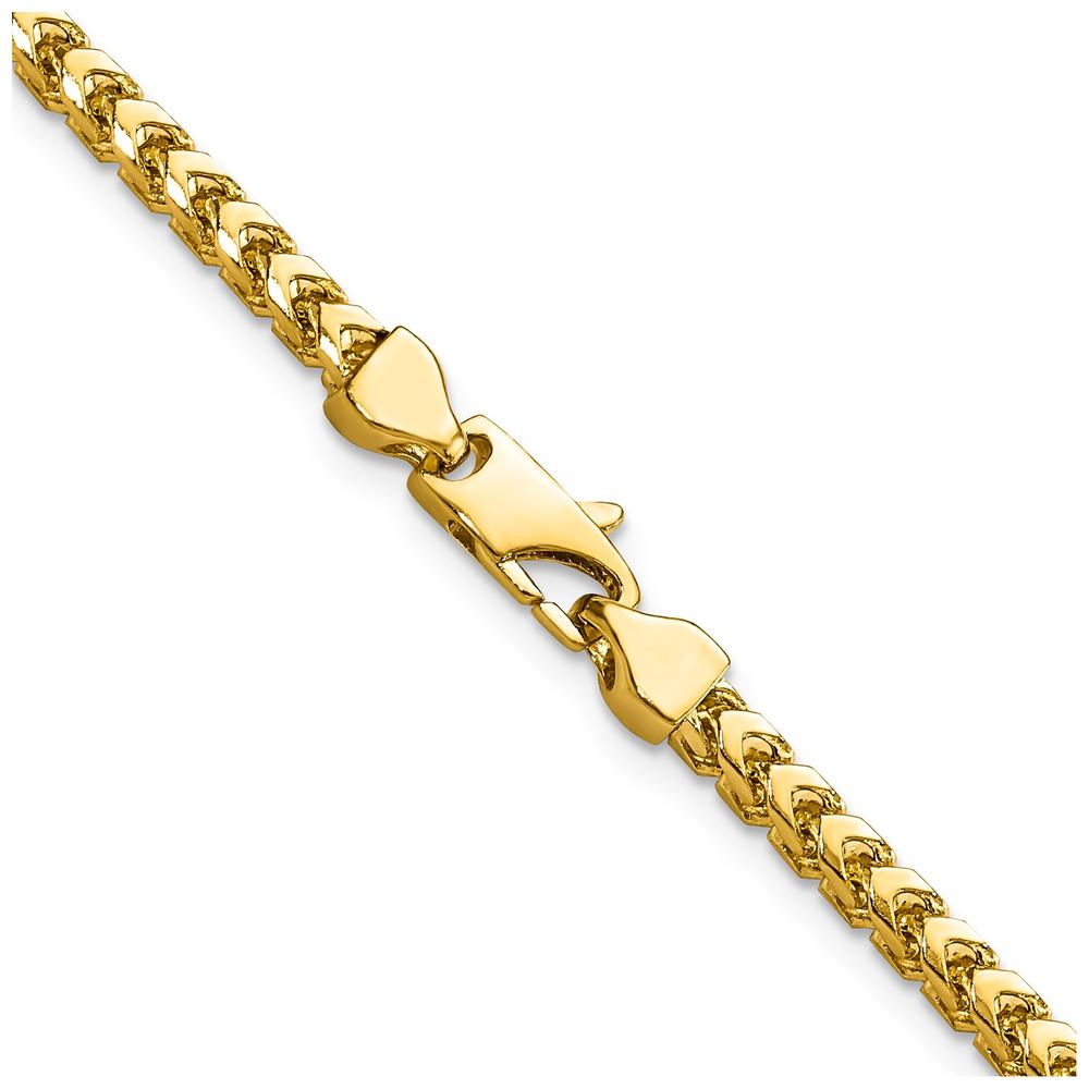 Diamond2Deal 14K Yellow Gold 3mm Franco Chain Necklace
