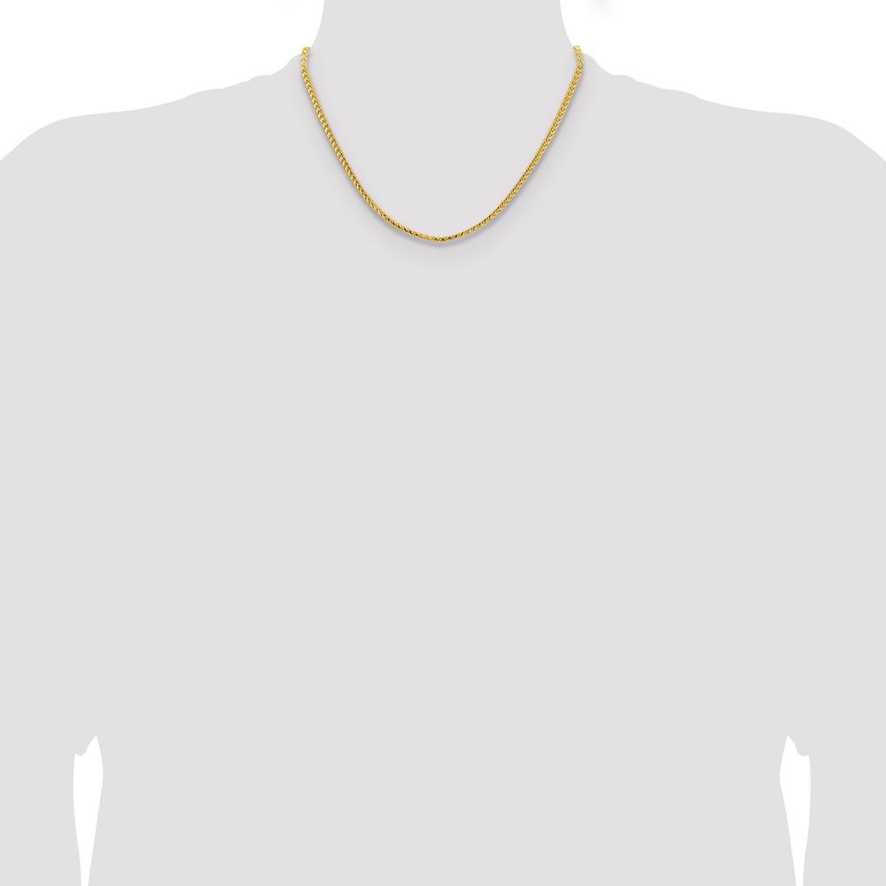 Diamond2Deal 14K Yellow Gold 3mm Franco Chain Necklace