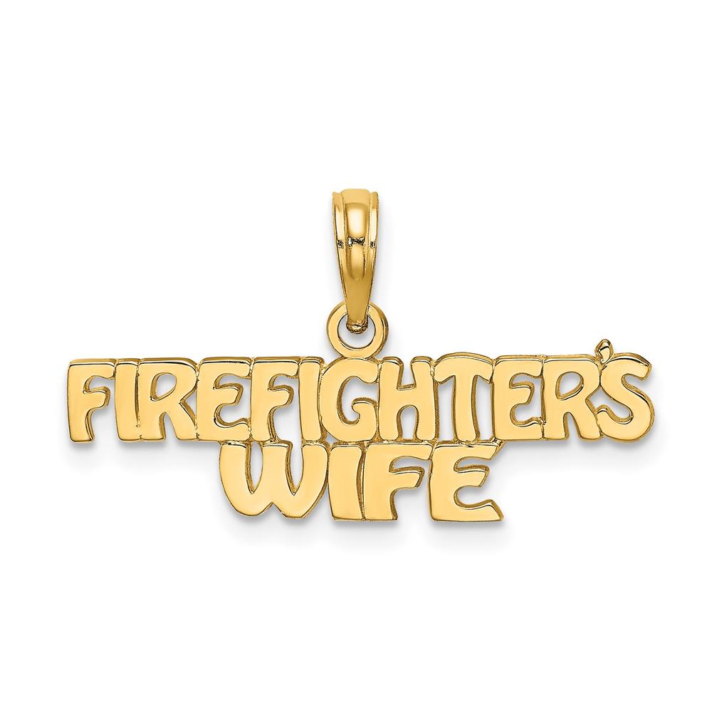 Diamond2Deal 14K Yellow Gold Firefighter'S Wife Charm