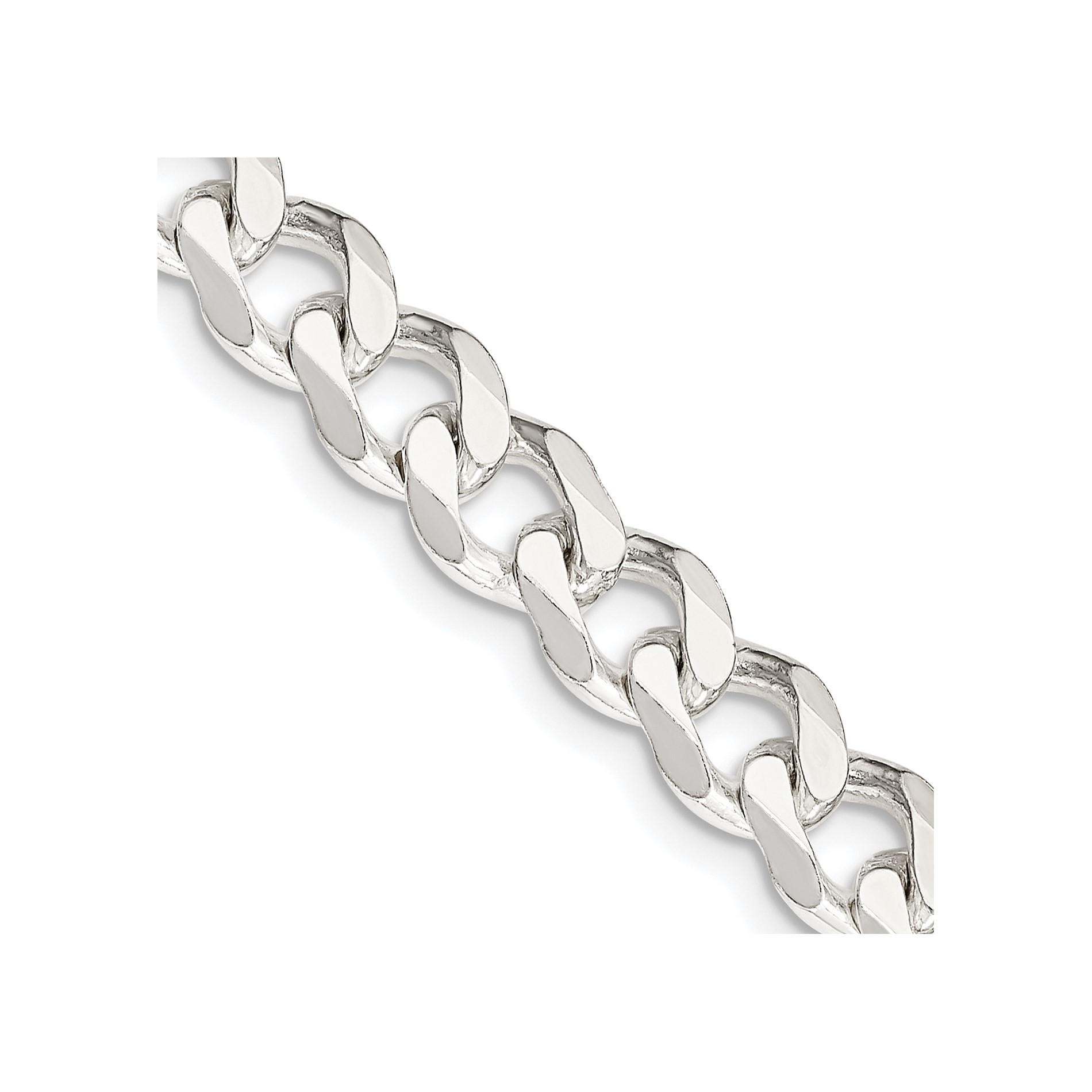 Diamond2Deal 925 Sterling Silver 7.5mm Curb Chain