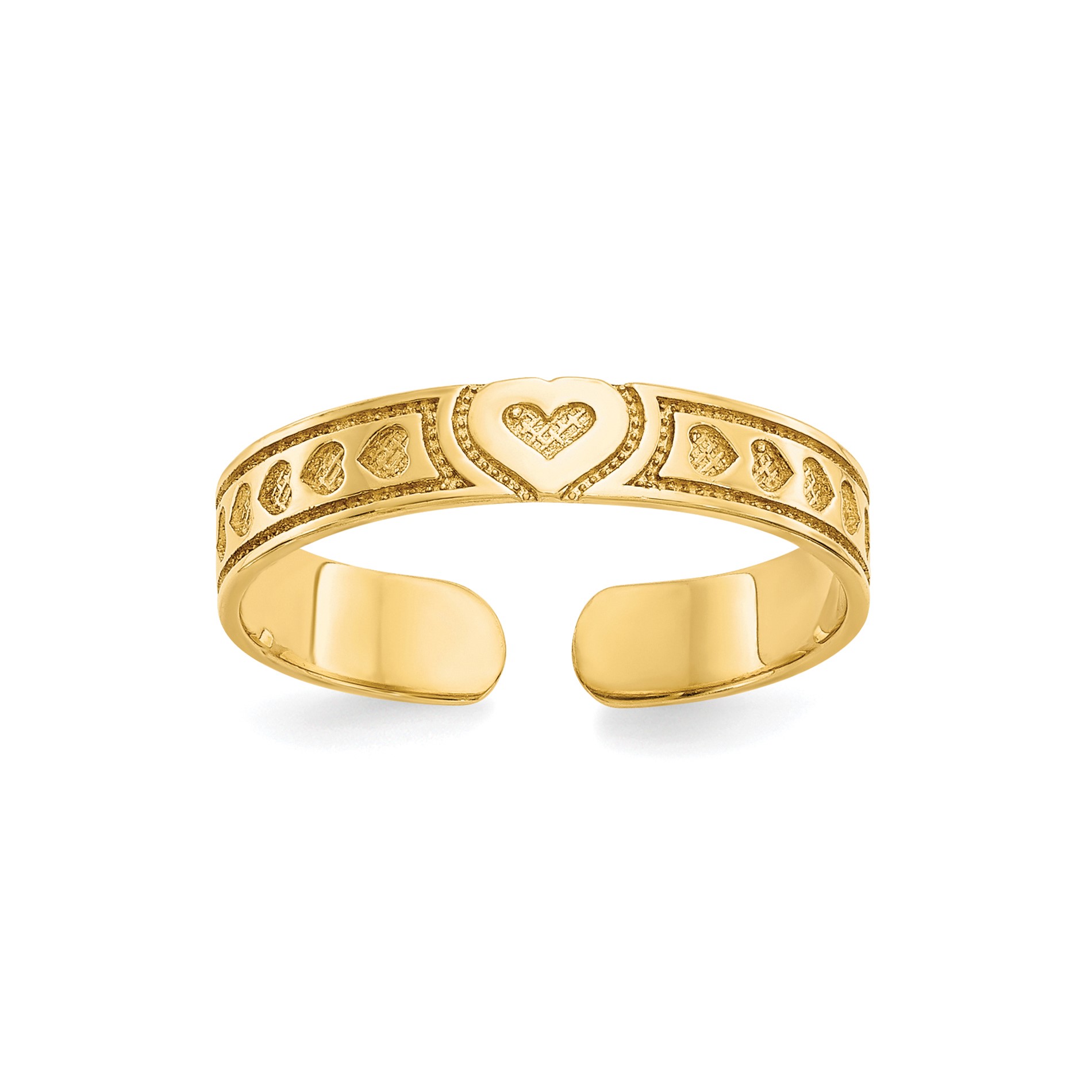 Diamond2Deal 10k Yellow Gold Heart Toe Ring for Womens 