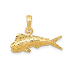 Diamond2Deal 14k Yellow Gold Mahi Mahi Fish Pendant