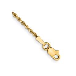 Diamond2Deal 14k Yellow Gold 1.50mm Diamond-cut Rope Chain Bracelet 6 inch for women