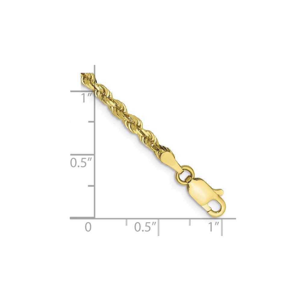 Diamond2Deal 10k Yellow Gold 3.0mm Diamond Cut Quadruple Rope Bracelet 8in for women