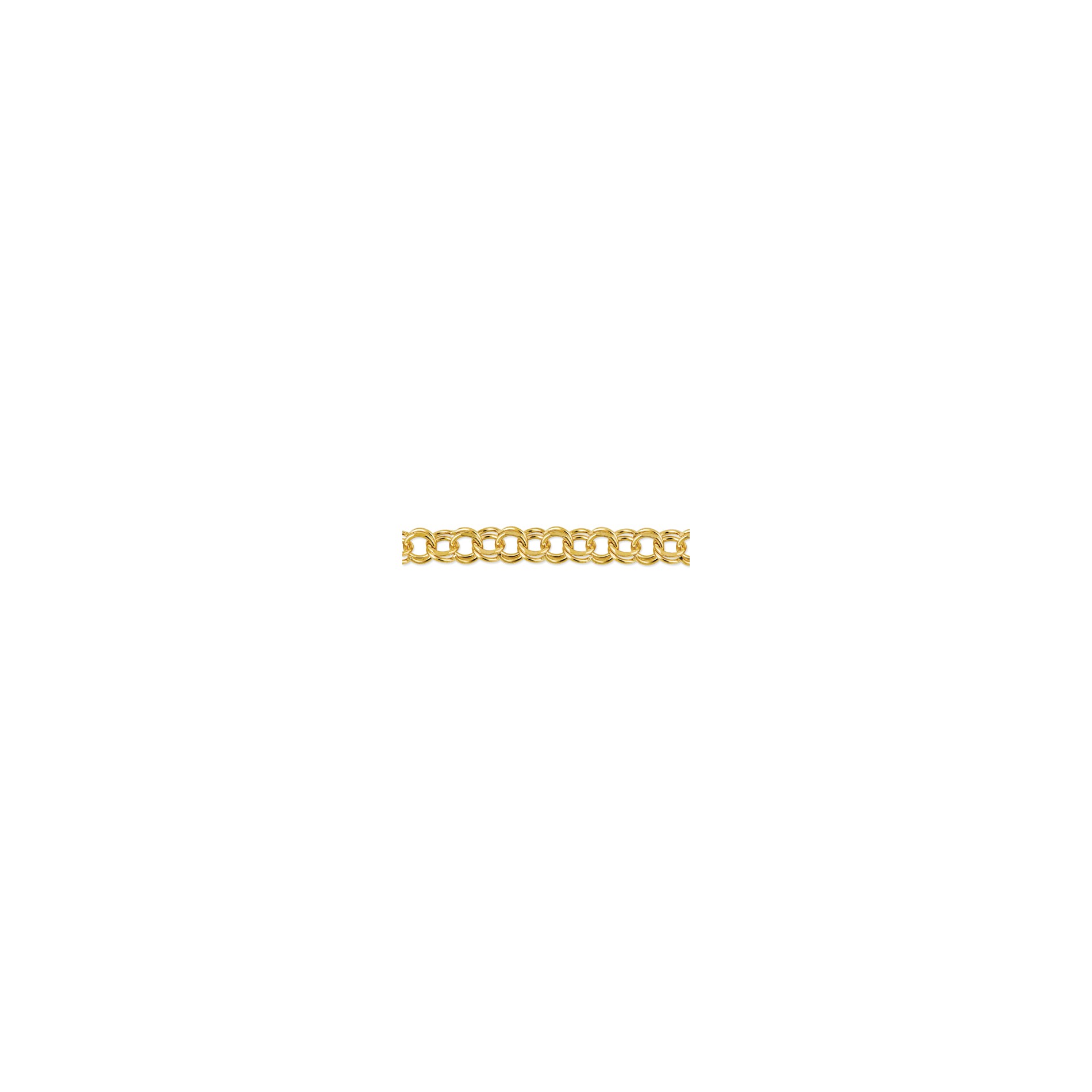 Diamond2Deal 14k Yellow Gold Double Link Charm Bracelet 7 inch for women