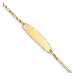 Diamond2Deal 14k Yellow Gold Madi K Figaro Baby Oval ID Bracelet 6 inch for women