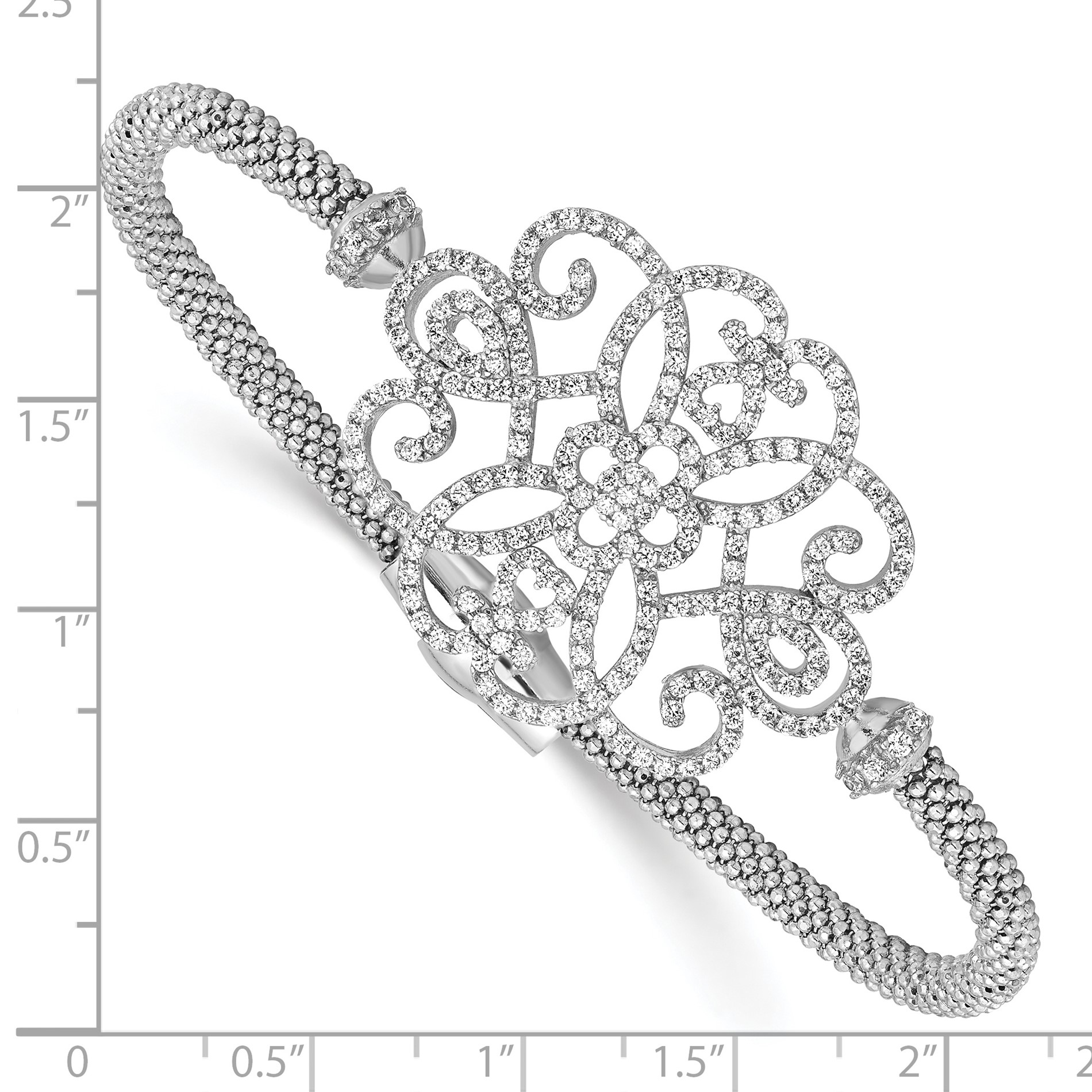 Diamond2Deal 925 Sterling Silver CZ Polished Bracelet for women