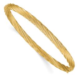 Diamond2Deal 14k Yellow Gold 3/16 Oversize Swirl Hinged Bangle Bracelet (Weight:9.35 gram ) for women