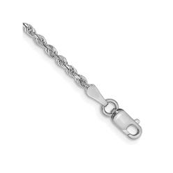 Diamond2Deal 14k White Gold 2.00mm Diamond Cut Quadruple Rope Bracelet Chain 7inch for women